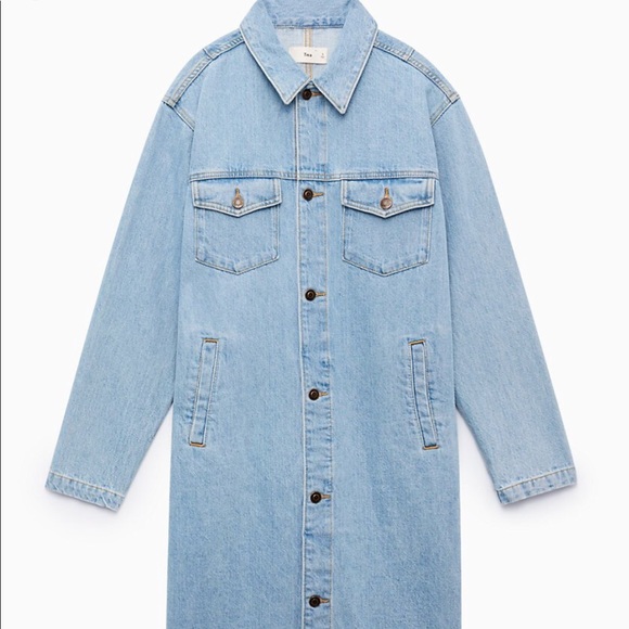 aritzia long denim jacket